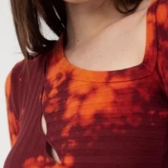 Cotton Citizen Capri Mini Dress Bodycon Tie Dye Cut Out Dress Red Size XS‎ NEW - Picture 3 of 8